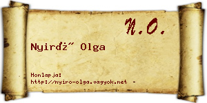 Nyirő Olga névjegykártya